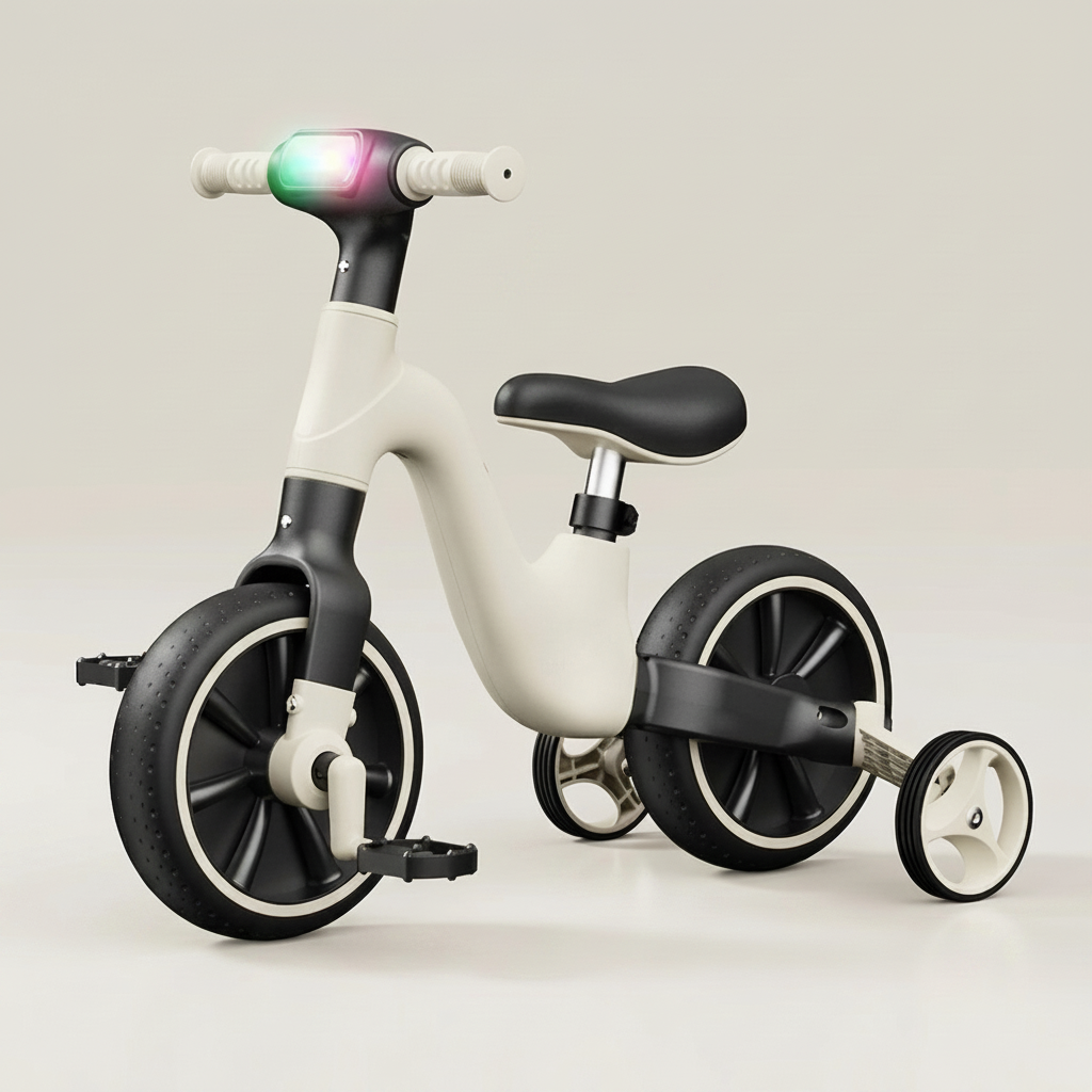 Kids Multifunctional Tricycle, Balance Car with Music Light,