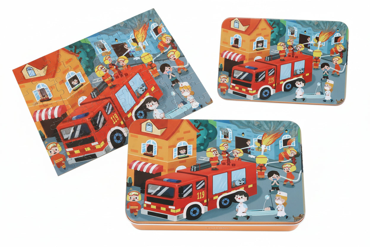 100 PCS Kids Wooden Puzzle Cartoon Animal Vehicle Wood