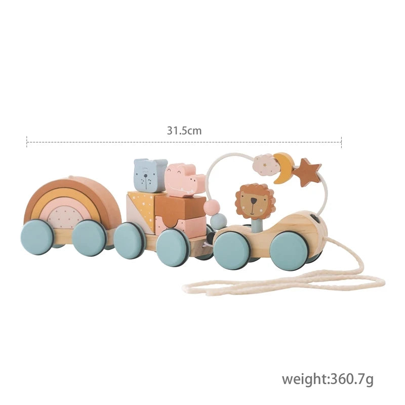 Wooden Train Birthday Toy Montessori Toys Baby Educational