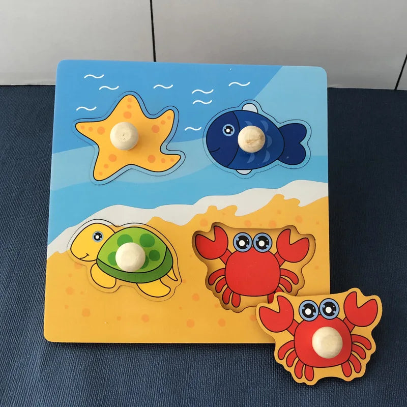 Montessori Wooden Puzzle Toys for Toddlers Learning