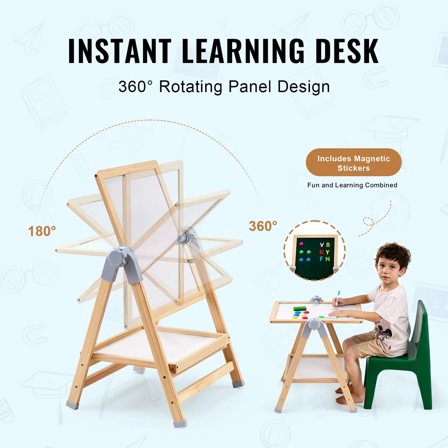 SucceBuy Standing Magnetic Drawing Board WordPad Art Easel