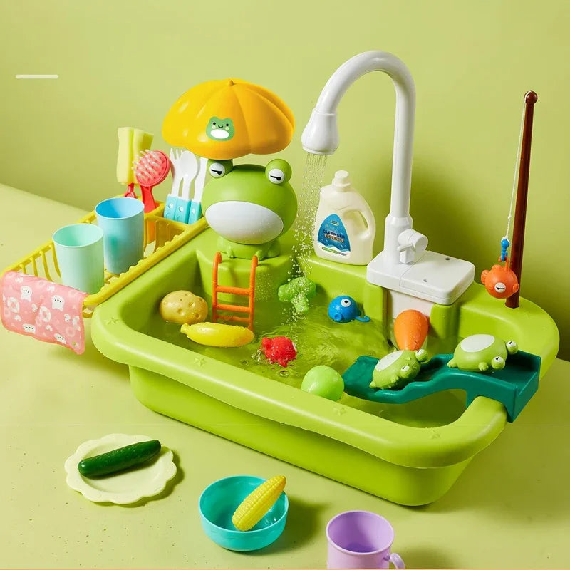 Sink Toys Electric Dishwasher Playing Toy With Running