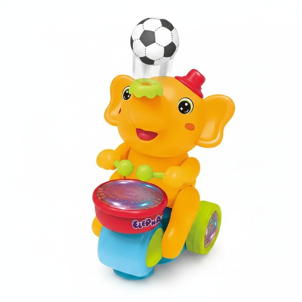 Baby Crawling Elephant Drummer Musical LED Toy