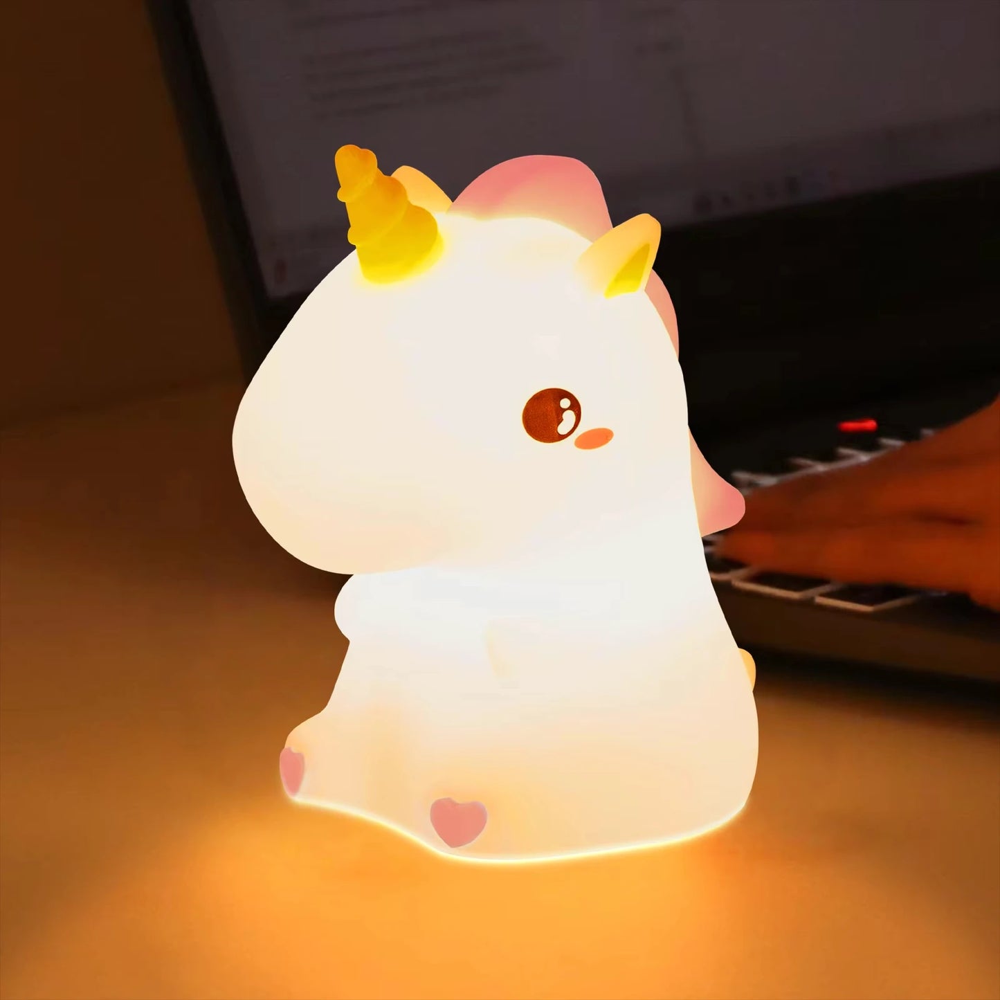 Cute Unicorn Silicone LED Night Light for Kids