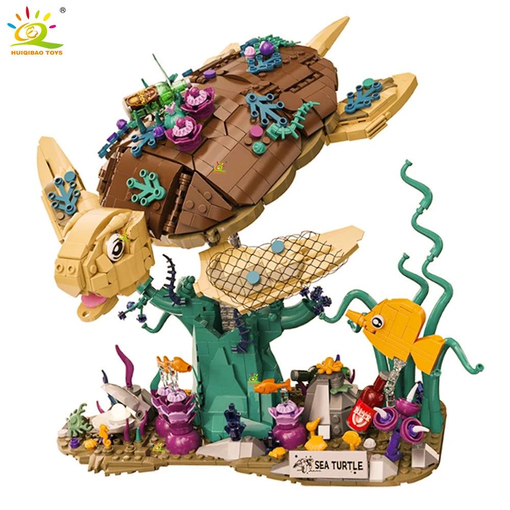 Sea Turtle FIsh Model Building Block Animal Series Brick Construction