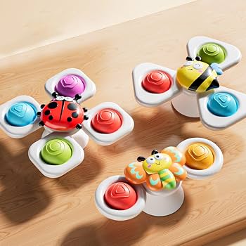 Suction Cup Spinning Top Bath Fidget Toy Set