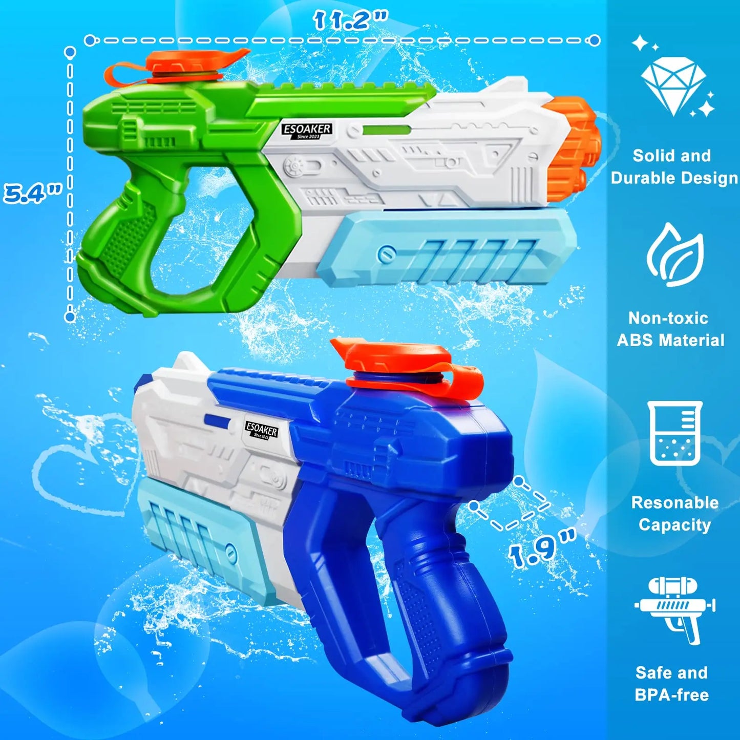 600cc High Capacity Water Gun for Kids Adults Long Range