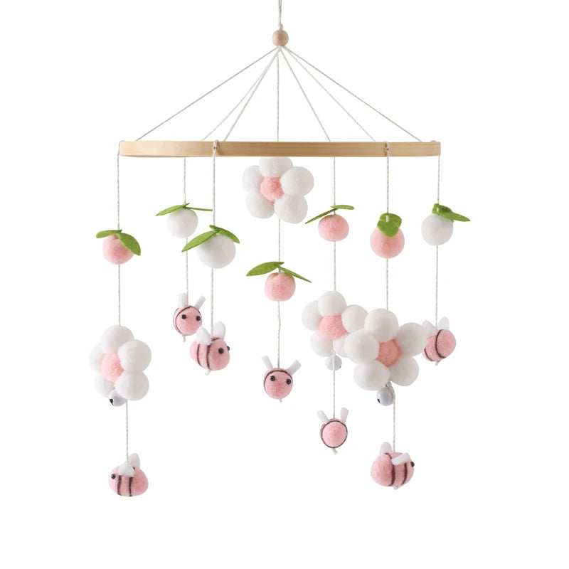 Baby Wooden Crib Mobile Music Bell Hanging Toy