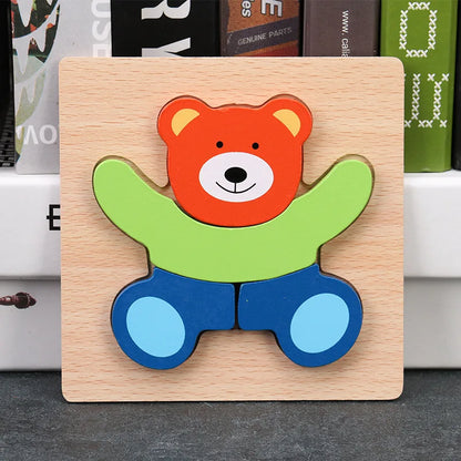 Baby High Quality 3D Wooden Puzzles Educational Cartoon