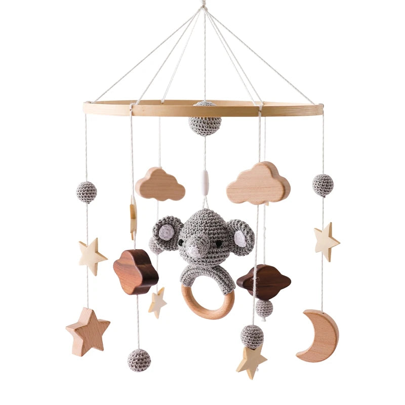 Baby Wooden Crib Mobile Music Bell Hanging Toy