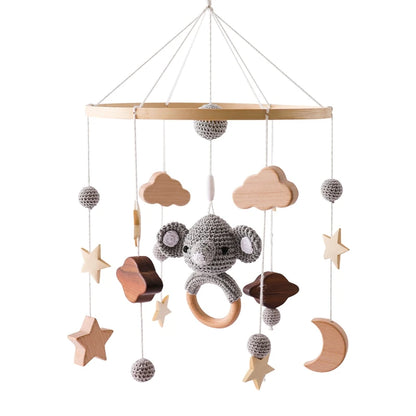 Baby Wooden Crib Mobile Music Bell Hanging Toy