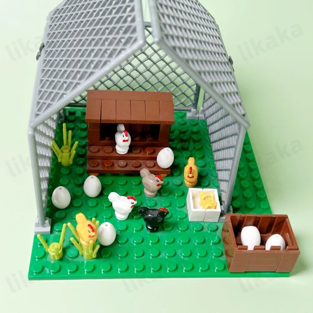 MOC Animals Building Blocks City Farm Chicken Coop Hen House