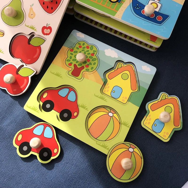 Montessori Wooden Puzzle Toys for Toddlers Learning