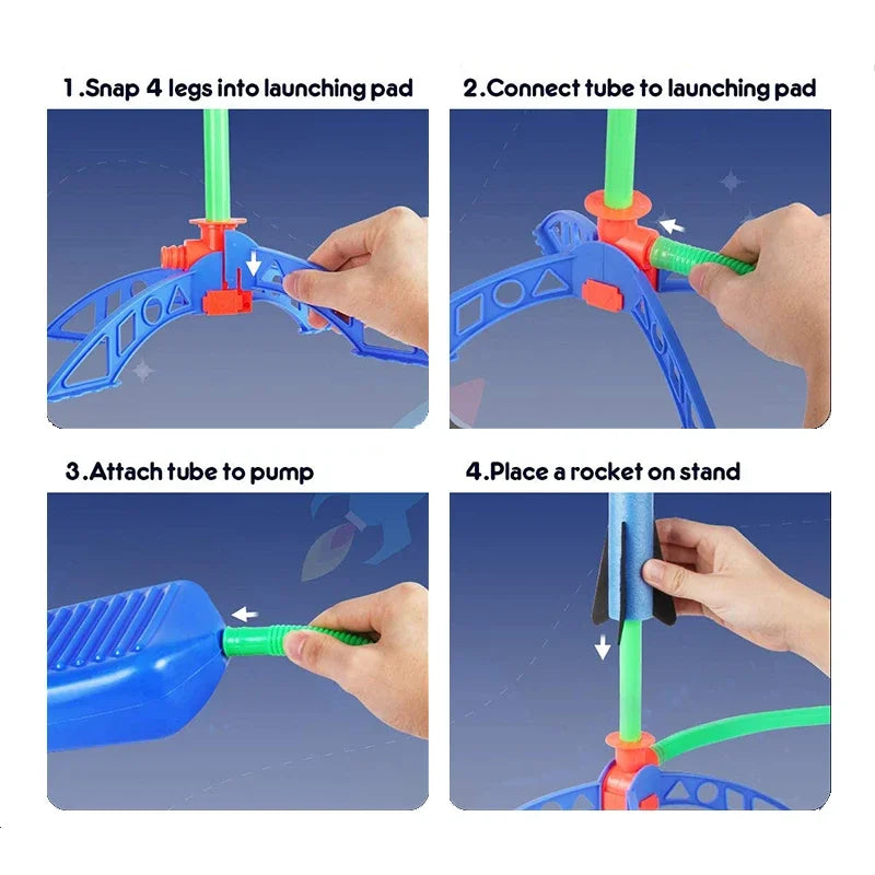 Kids Rocket Foot Pump Air Launcher Outdoor Toy