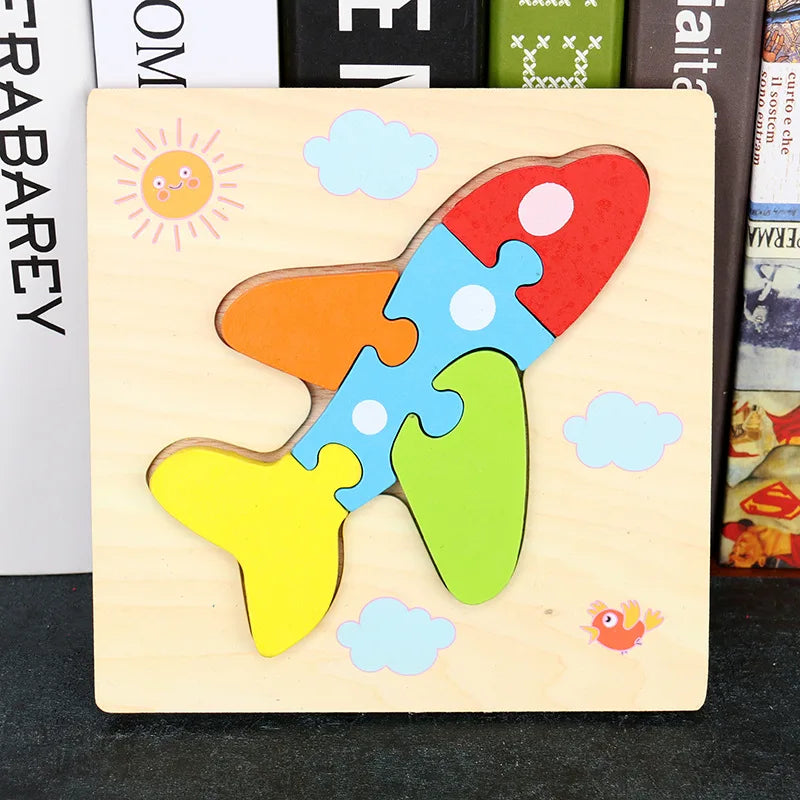 Baby High Quality 3D Wooden Puzzles Educational Cartoon