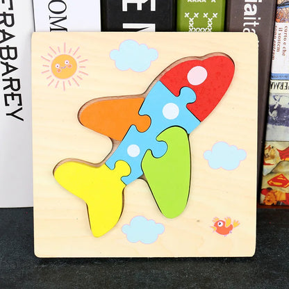 Baby High Quality 3D Wooden Puzzles Educational Cartoon