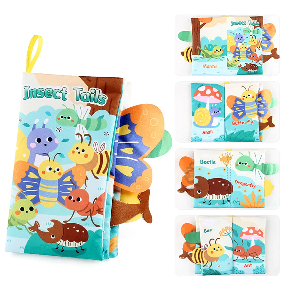 Baby Cloth Book Animal Tail Educational Soft Book