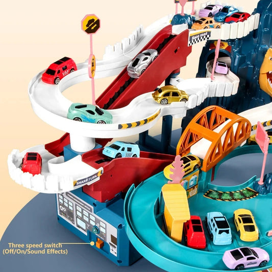 Lion Theme Car Track Racing Toy Set for Kids