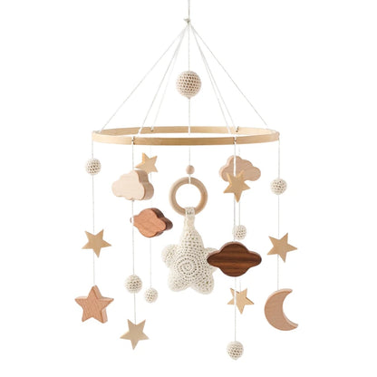 Baby Wooden Crib Mobile Music Bell Hanging Toy