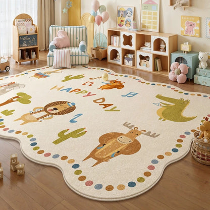 Animal Print Cartoon Plush Carpet for Bedroom Living Room