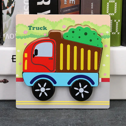 Baby High Quality 3D Wooden Puzzles Educational Cartoon