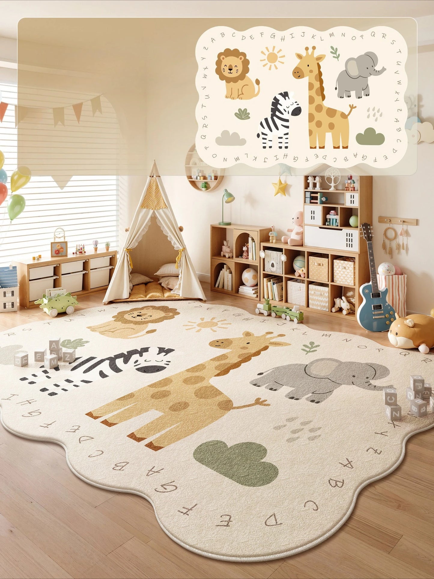 Animal Print Cartoon Plush Carpet for Bedroom Living Room