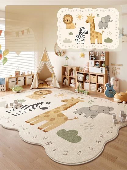 Animal Print Cartoon Plush Carpet for Bedroom Living Room