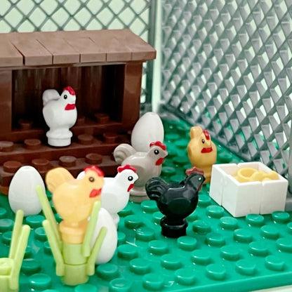 MOC Animals Building Blocks City Farm Chicken Coop Hen House