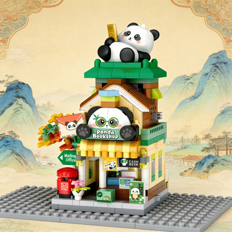 Cute Animal Street Scene Building Blocks | Mini Shop Model Set