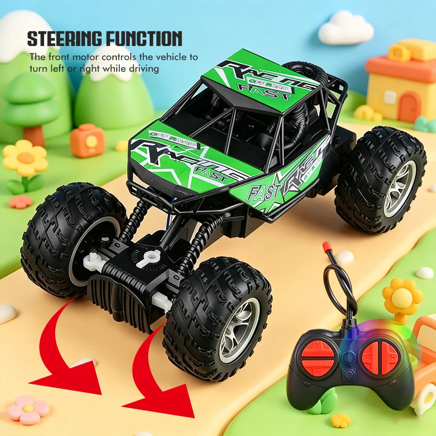 4-Way Remote Control Car with Lights, Anti-Slip Rubber Tires
