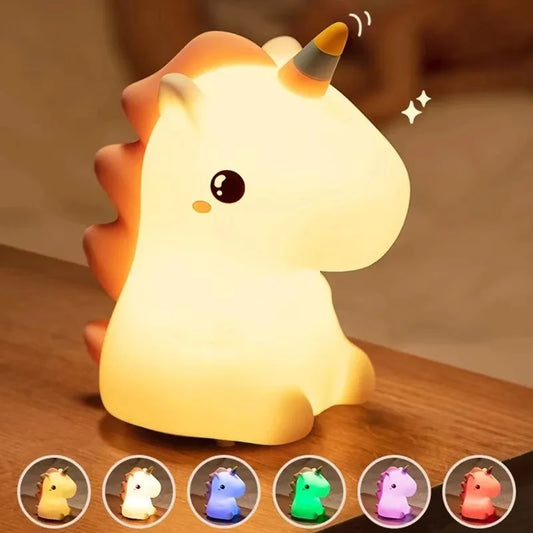 Cute Unicorn Silicone LED Night Light for Kids