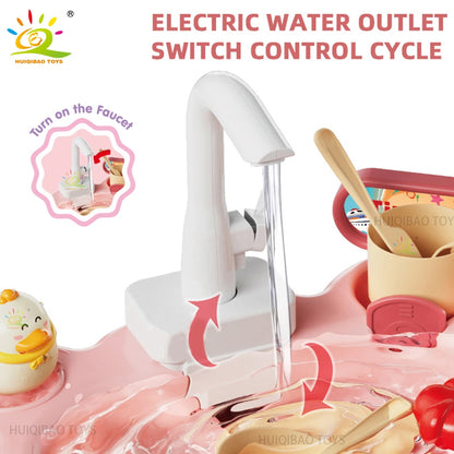Sink Toys Electric Dishwasher Playing Toy With Running
