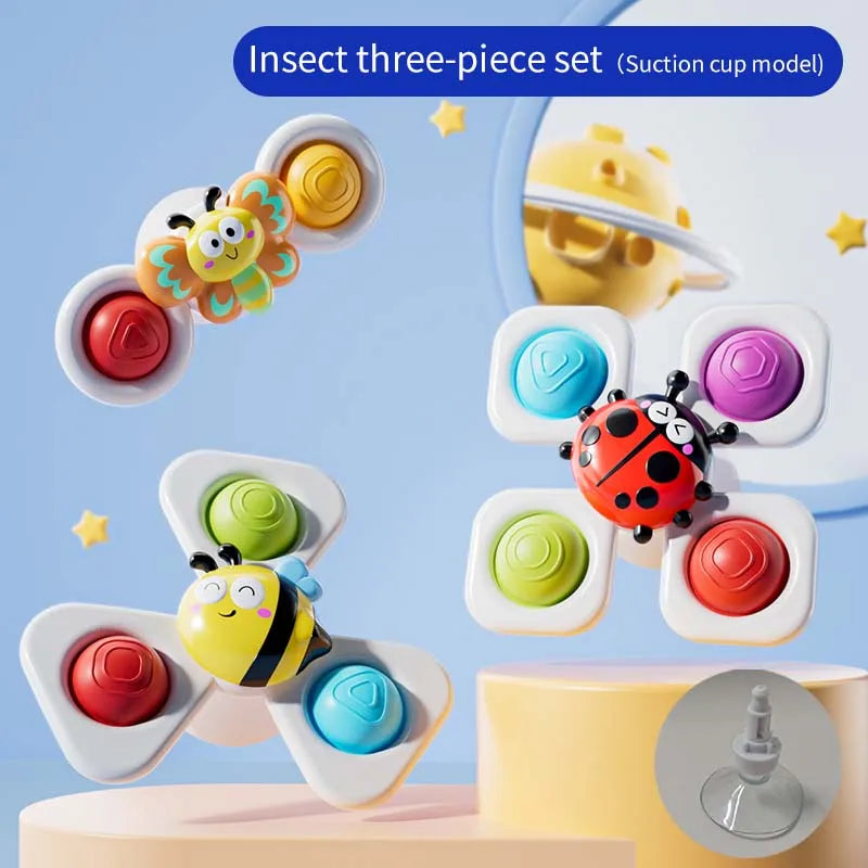Suction Cup Spinning Top Bath Fidget Toy Set