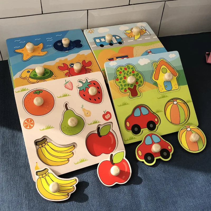 Montessori Wooden Puzzle Toys for Toddlers Learning