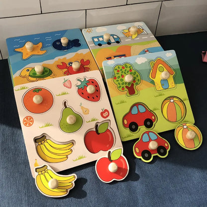 Montessori Wooden Puzzle Toys for Toddlers Learning