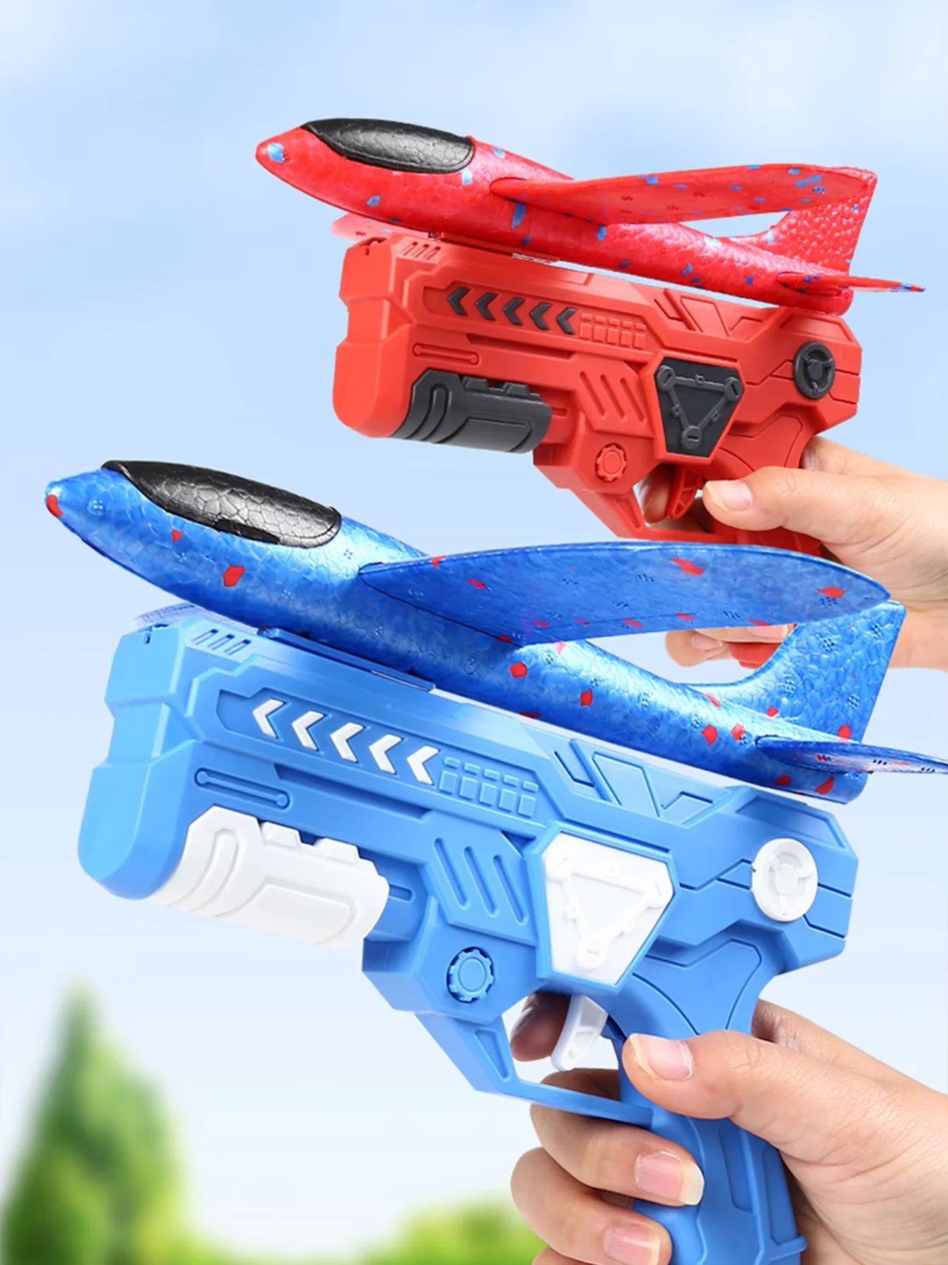 Children's outdoor Ejection Aircraft Toys Foam Aircraft oy gun