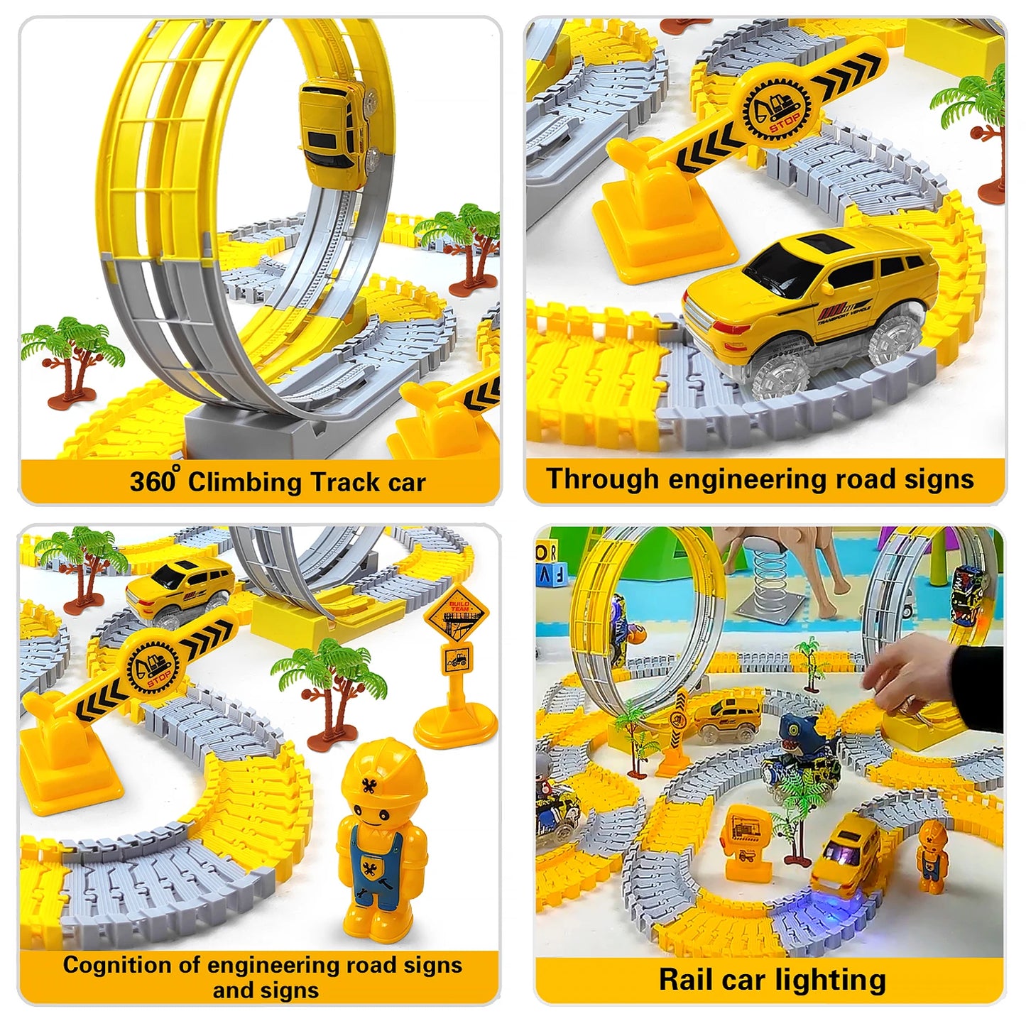 Electric Flexible Track Car Engineering Toy Set