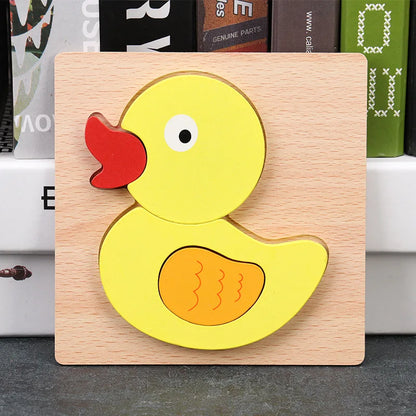 Baby High Quality 3D Wooden Puzzles Educational Cartoon