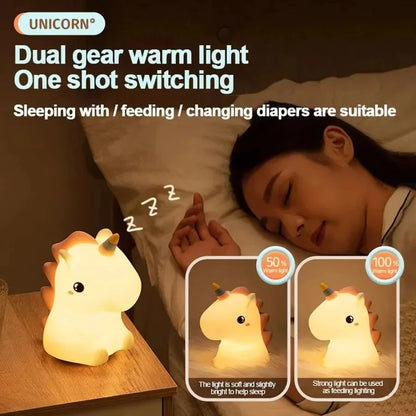 Cute Unicorn Silicone LED Night Light for Kids