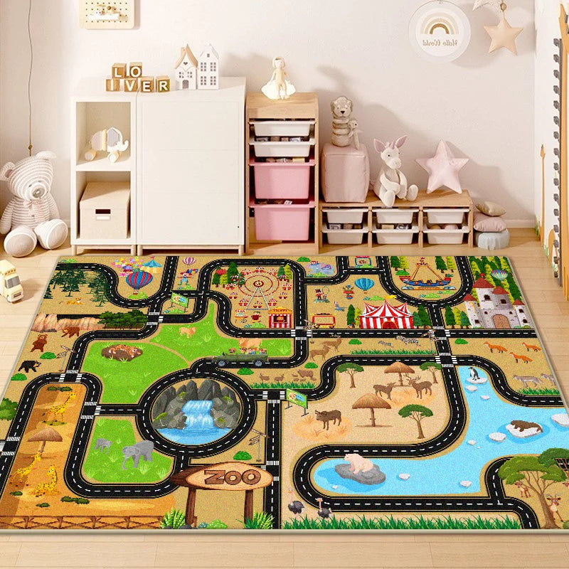 Children Traffic Road Play Living Room Carpet Decoration Home
