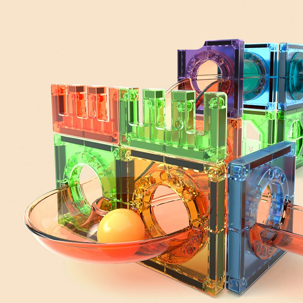 Light Magnetic Tiles Building Blocks for Kids, 3D Clear Educational