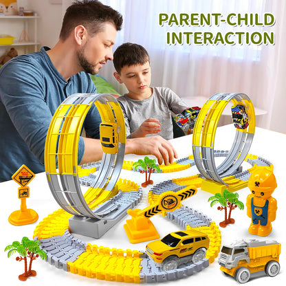 Electric Flexible Track Car Engineering Toy Set