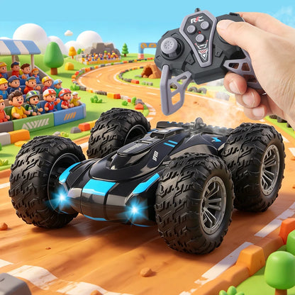 RC spray car 2.4G double-sided stunt with lights Children's toys
