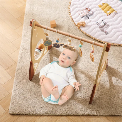Baby Wooden Rocket Montessori Activity Gym for Newborns