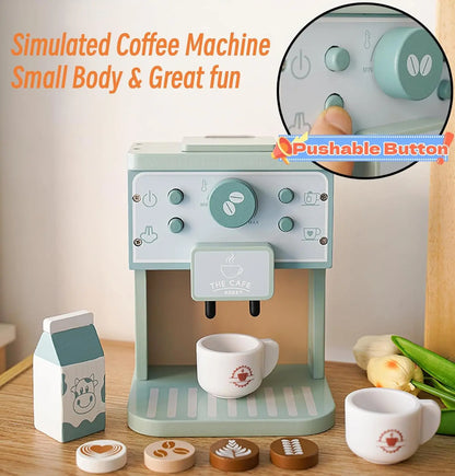 Wooden Kitchen Pretend Play Coffee Ice Cream Toy