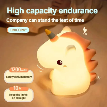 Cute Unicorn Silicone LED Night Light for Kids