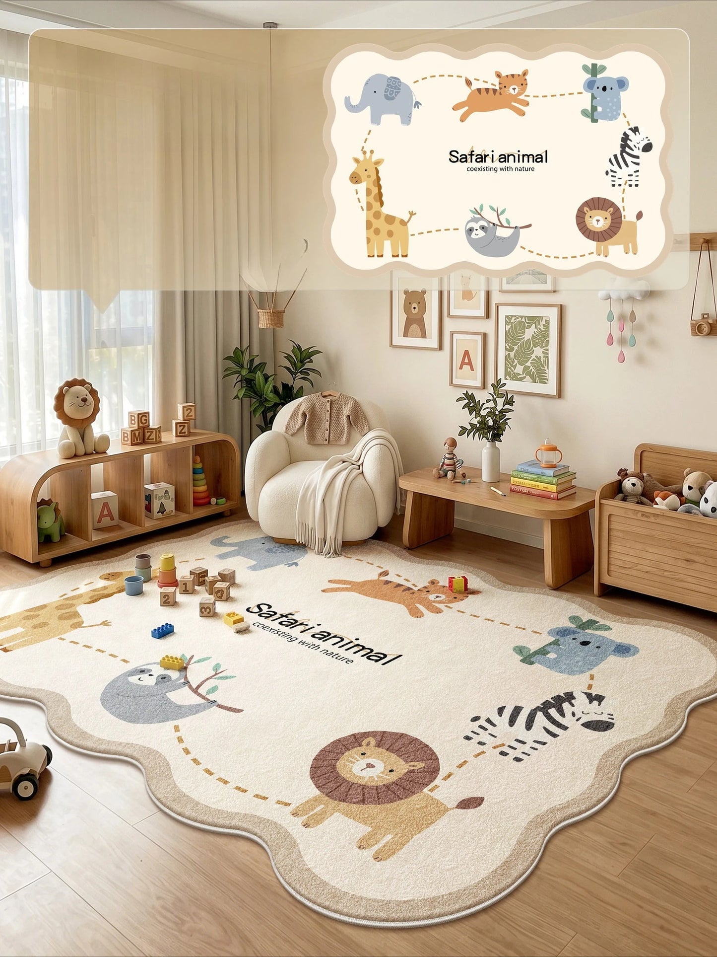 Animal Print Cartoon Plush Carpet for Bedroom Living Room