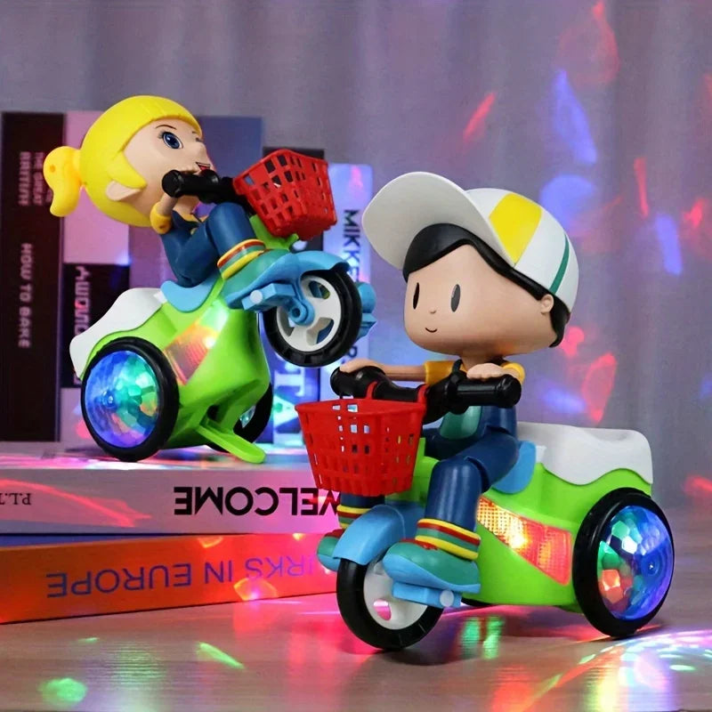 Music Stunt Cool Tricycle Car 360 Degree Rotate Luminous