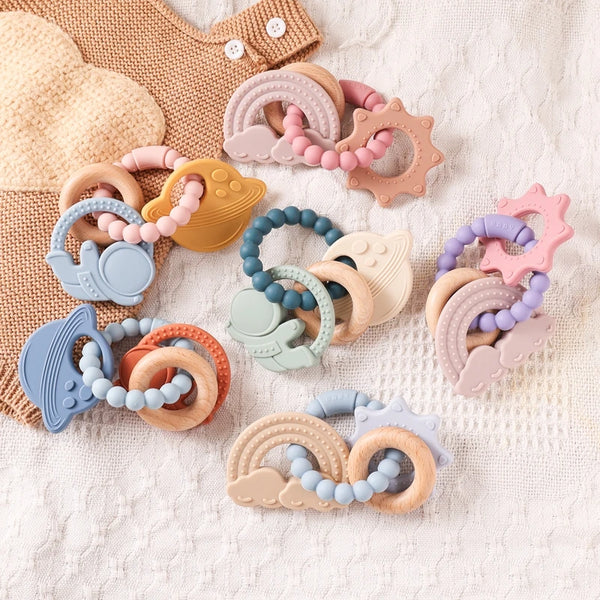 Silicone Planet Teether Ring Baby Sensory Toy