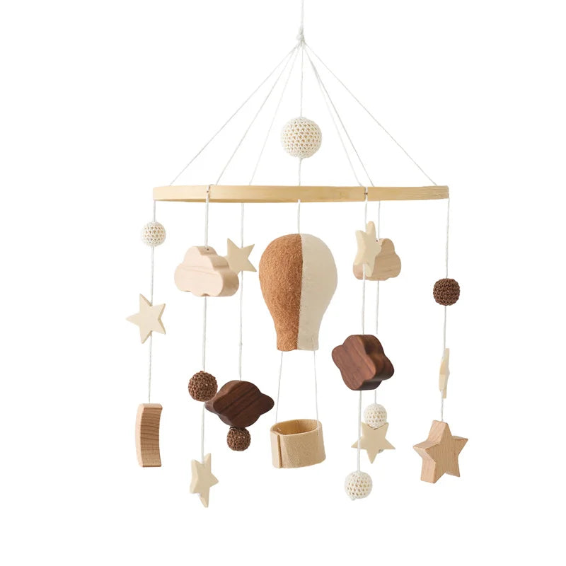 Baby Wooden Crib Mobile Music Bell Hanging Toy